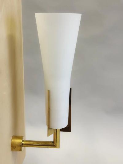 Fontana Arte Pair Italian Mid Century Modern Neoclassical Sconces Max Ingrand Fontana Arte