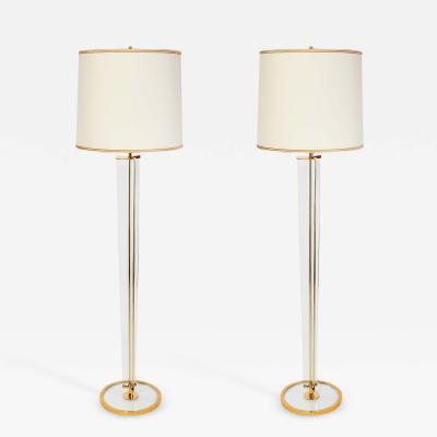 Fontana Arte Pair Of Glass Floor Lamps Attributed to Fontana Arte Italy 1950s