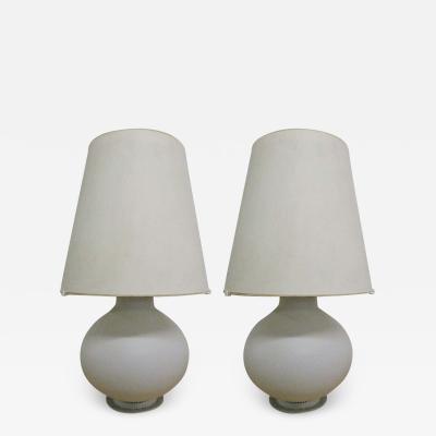 Fontana Arte Pair of Glass Lamps by Max Ingrand for Fontana Arte