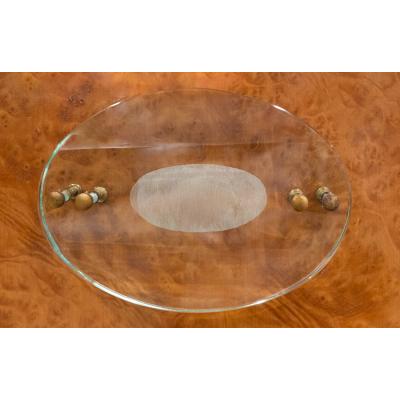 Fontana Arte Stunning Italian Credenza with Fontana Arte Glass Elements 1950s