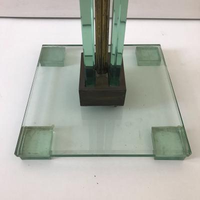 Fontana Arte Tall Floor Lamp in Glass and Brass