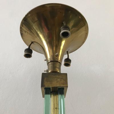 Fontana Arte Tall Floor Lamp in Glass and Brass