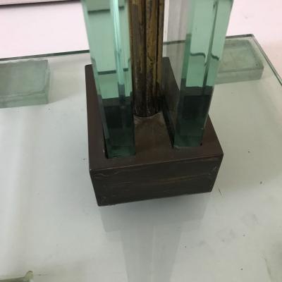 Fontana Arte Tall Floor Lamp in Glass and Brass
