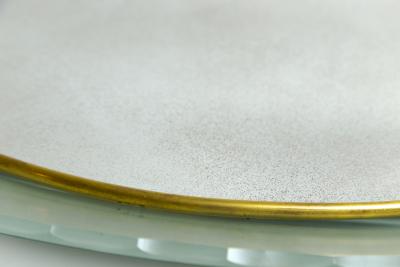 Fontana Mid Century Italian Fontana Style Oval Curved Mirror