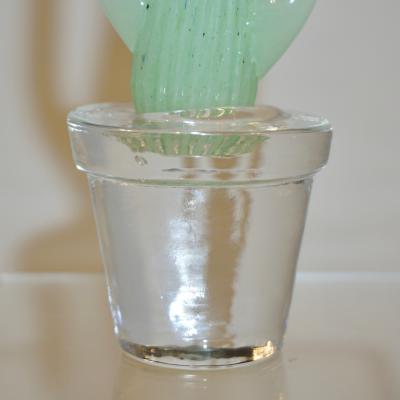 Formia Murano 1990s Marta Marzotto Miniature Green Murano Glass Cactus Plants by Formia