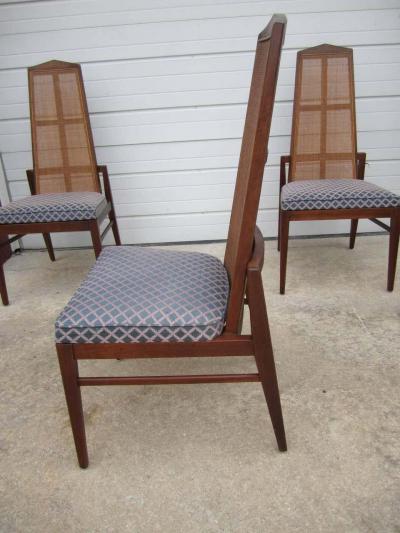 Foster McDavid 5 Walnut Foster and McDavid Cane Back Dining Chairs Mid Century Modern
