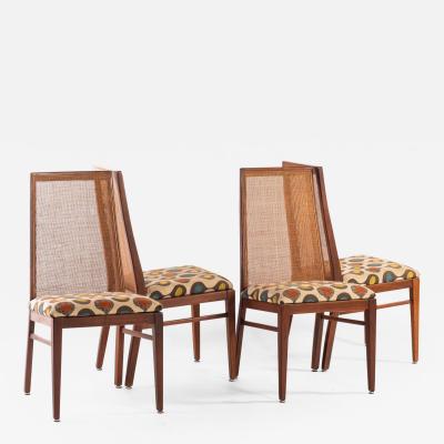 Foster McDavid Set of Four 4 Rare Cane Back Dining Chairs by Foster McDavid in Walnut