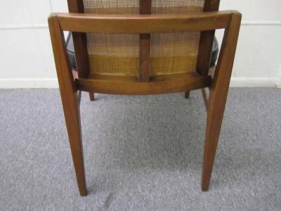 Foster McDavid Six Walnut Foster and McDavid Cane Back Dining Chairs Mid Century Modern