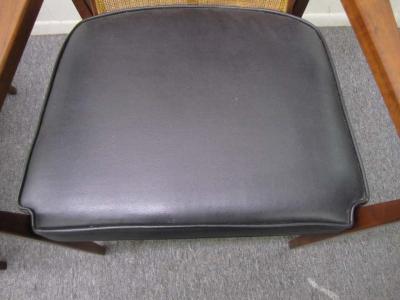 Foster McDavid Six Walnut Foster and McDavid Cane Back Dining Chairs Mid Century Modern