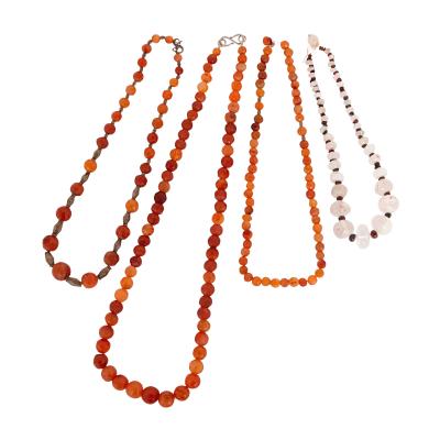 Four 12th Century Islamic semi precious stone bead chains