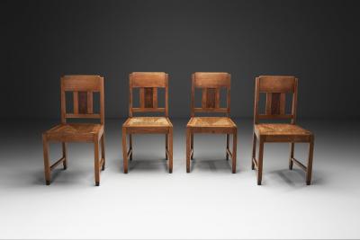Four Amsterdamse School Dining Chairs The Netherlands Mid 20th Century