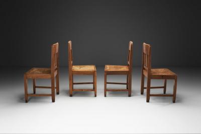Four Amsterdamse School Dining Chairs The Netherlands Mid 20th Century