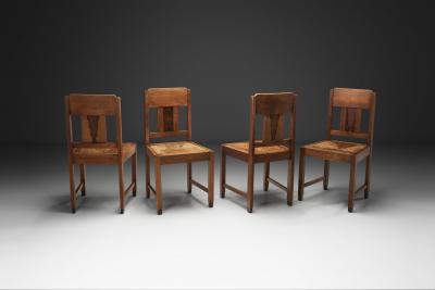 Four Amsterdamse School Dining Chairs The Netherlands Mid 20th Century