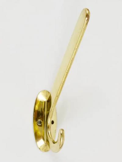 Four Art Nouveau Handmade Brass Wall Hooks Austria 1920s