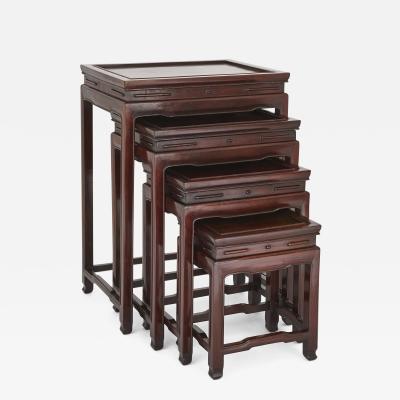 Four Chinese rosewood nested tables