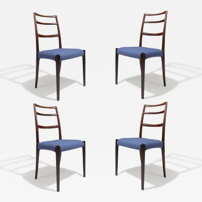 Four Elegant Danish High back Dining Chairs of Brazilian Rosewood