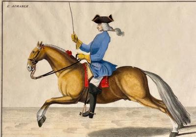 Four Engravings of Horse Riders L Aimable Le Joli Le Sanspareil Le Poupon