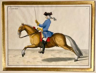 Four Engravings of Horse Riders L Aimable Le Joli Le Sanspareil Le Poupon