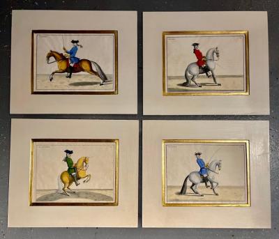 Four Engravings of Horse Riders L Aimable Le Joli Le Sanspareil Le Poupon