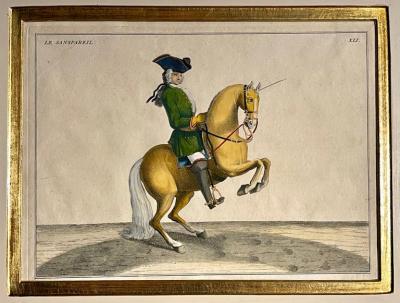 Four Engravings of Horse Riders L Aimable Le Joli Le Sanspareil Le Poupon