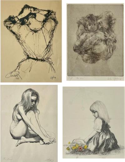 Four Framed Pencil Signed and Numbered Etchings Finely Framed and Matted