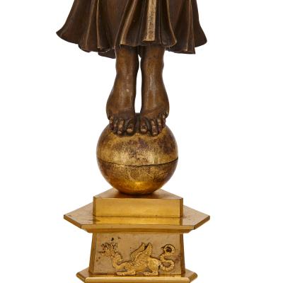 Four French Empire period bronze candelabra