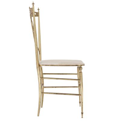 Four Italian Chiavari brass and velvet chairs