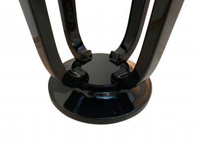 Four Legged Art Deco Style Gueridon Side Table Black Lacquer