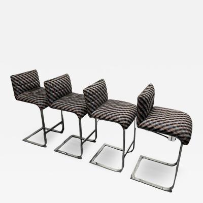 Four Mid Century Modern Chrome Barstools