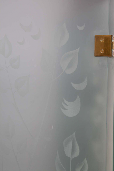 Four Panel Etched Glass Screen