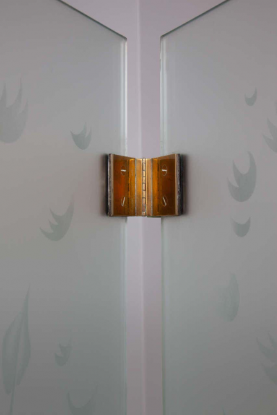 Four Panel Etched Glass Screen