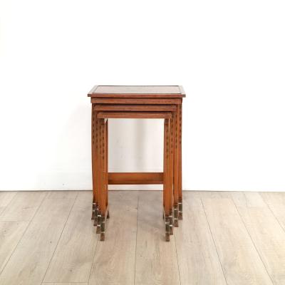 Four Satinwood Fancy Painted Nesting Tables England 19th century