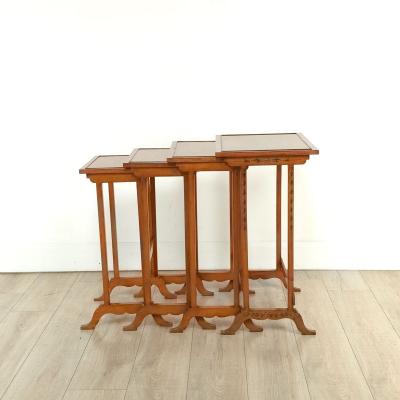 Four Satinwood Fancy Painted Nesting Tables England 19th century