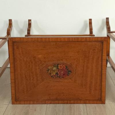 Four Satinwood Fancy Painted Nesting Tables England 19th century
