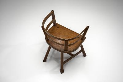 Four Sculptural Oak Dining Chairs Scandinavia First half of the 20th Century