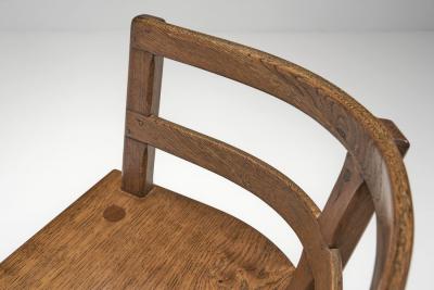 Four Sculptural Oak Dining Chairs Scandinavia First half of the 20th Century