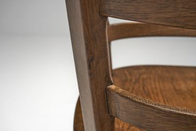 Four Sculptural Oak Dining Chairs Scandinavia First half of the 20th Century