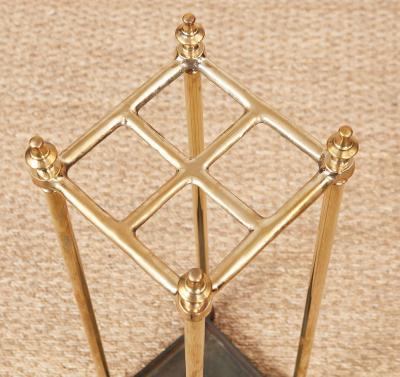 Four Section Brass and Iron Umbrella Stand