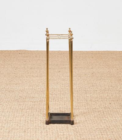 Four Section Brass and Iron Umbrella Stand