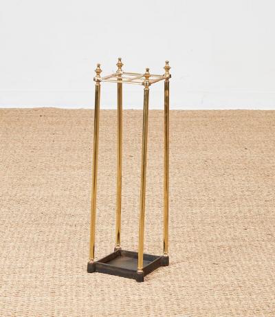 Four Section Brass and Iron Umbrella Stand