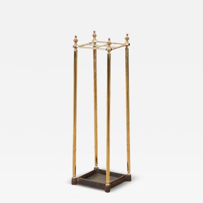 Four Section Brass and Iron Umbrella Stand