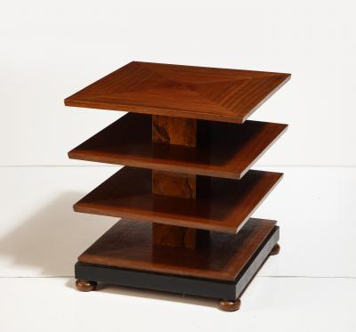 Four Tier Mahogany and walnut Art Deco Side Table England