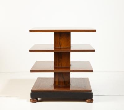 Four Tier Mahogany and walnut Art Deco Side Table England