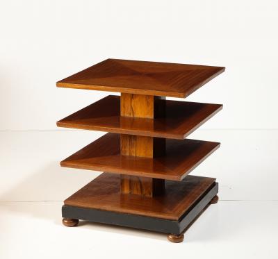 Four Tier Mahogany and walnut Art Deco Side Table England