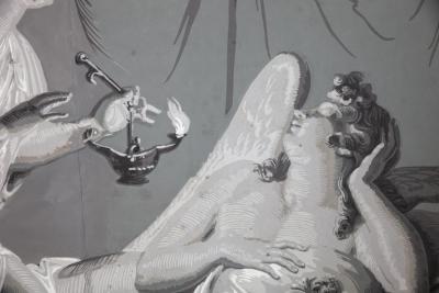 Four Wall Decoration En Grisaille by Dufour Paris France 19th Century