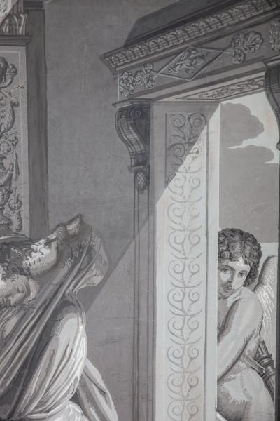 Four Wall Decoration En Grisaille by Dufour Paris France 19th Century