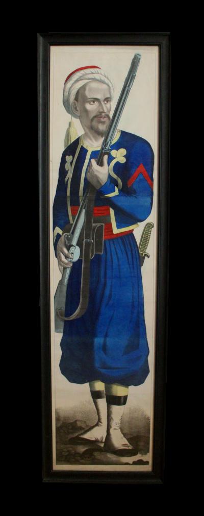 Fr d ric Charles Wentzel A Large Lithograph By Fr d ric Charles Wentzel Depicting A Tirailleur Alg rian