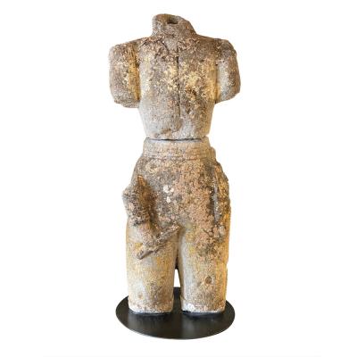Fragmentary stone torso of an Armee de Terre officer