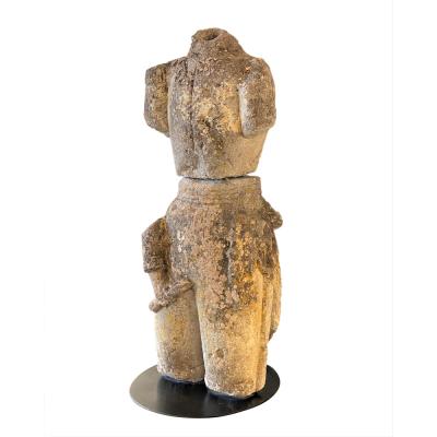 Fragmentary stone torso of an Armee de Terre officer