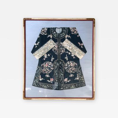 Frame Antique Chinese Embroidered Robe Qing Dynasty